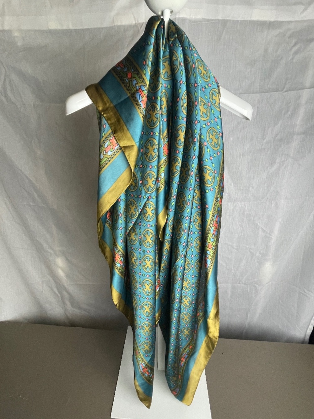Vietnamese silk "Versace-style" square print scarf